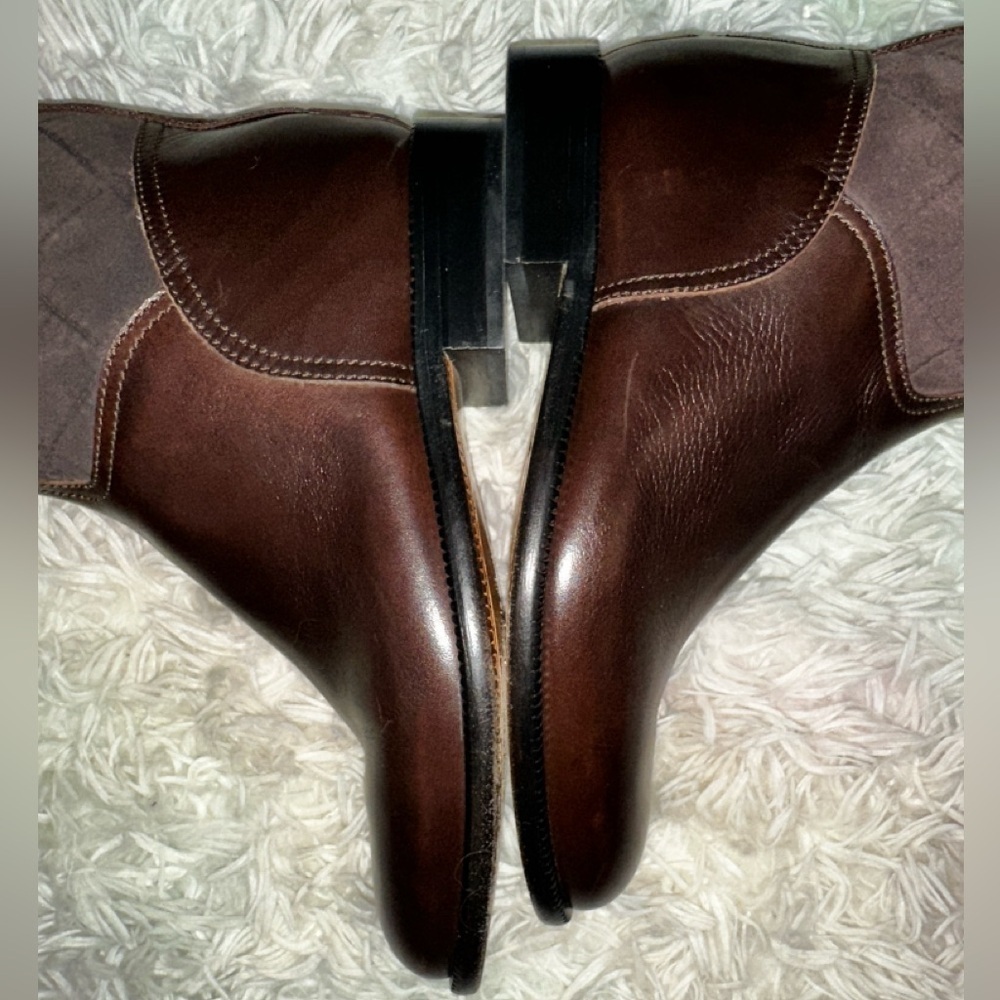 Chanel Suede & Leather Riding Boots in Espresso Brown Size 36.5 - Picture 6 of 15